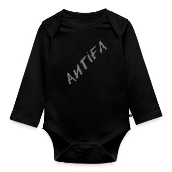 Antifa - Baby Bio-Langarm-Body - Schwarz - Vorne