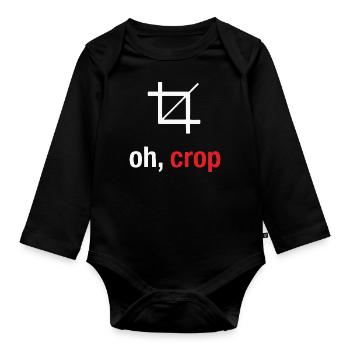 photographer - Organic Longsleeve Baby Bodysuit - black - Front