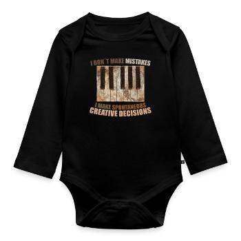 Piano piano - Body Bébé bio manches longues - noir - Devant