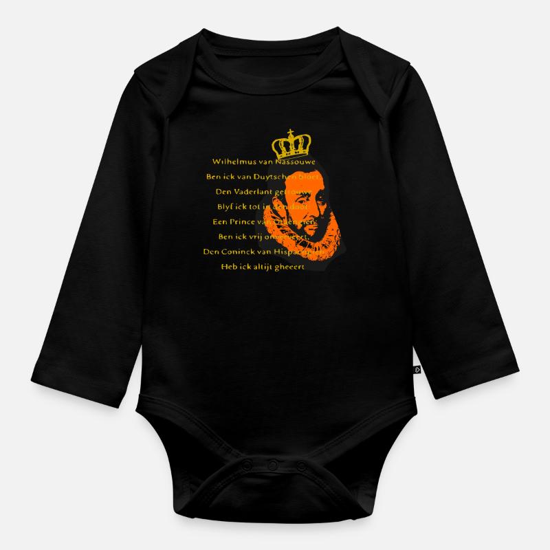 King's Day - Organic Longsleeve Baby Bodysuit - black