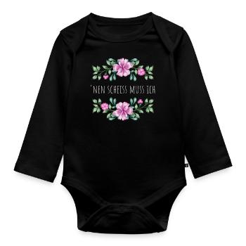 nen Scheiß muss ich - Baby Bio-Langarm-Body - Schwarz - Vorne
