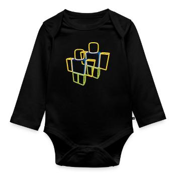 Sqaure Noob Person - Baby Bio-Langarm-Body - Schwarz - Vorne