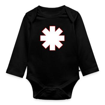 Sternchen rhcp Weiß - Baby Bio-Langarm-Body - Schwarz - Vorne