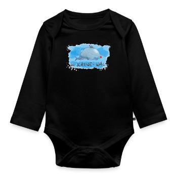 Der Karne-Wal - Baby Bio-Langarm-Body - Schwarz - Vorne
