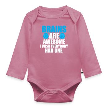 brains - Organic Longsleeve Baby Bodysuit - mauve - Front