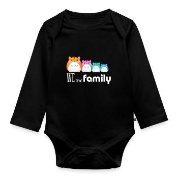 We are family fun Family Family Team Hamste - Organic Longsleeve Baby Bodysuit - black - Front