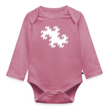Dragon Curve Fractal Math Nerds - Organic Longsleeve Baby Bodysuit - mauve - Front