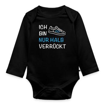 Demi Fou Demi-Marathon Chaussures Coureur Cadeau - Body Bébé bio manches longues - noir - Devant