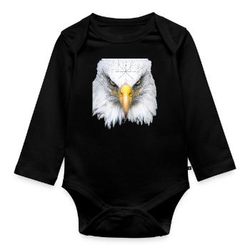 Eagle's Head - Organic Longsleeve Baby Bodysuit - black - Front
