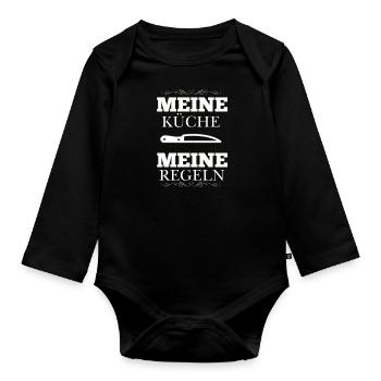Ma cuisine Mes règles - Body Bébé bio manches longues - noir - Devant