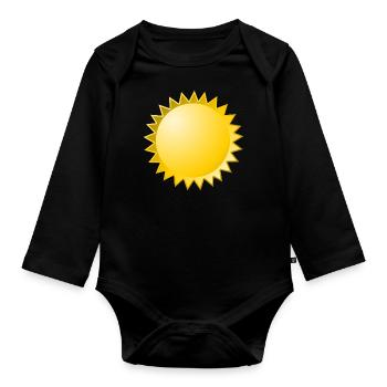 soleil - Body Bébé bio manches longues - noir - Devant