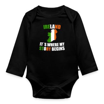 Irlande - Body Bébé bio manches longues - noir - Devant