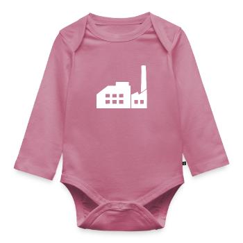 Eine weiße Fabrik im Industriegebiet - Baby Bio-Langarm-Body - Mauve - Vorne