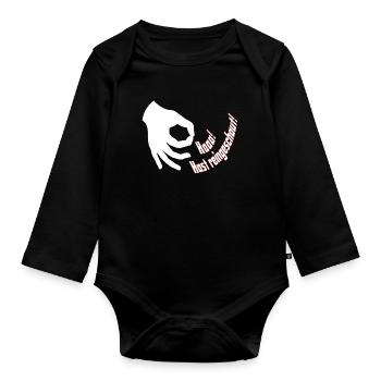 Regardé dans - Body Bébé bio manches longues - noir - Devant
