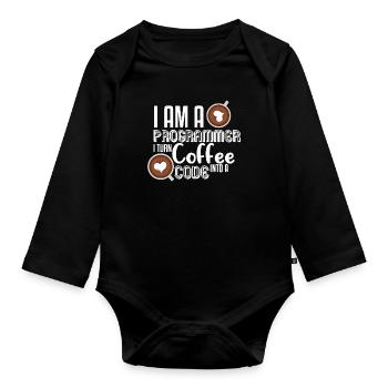 Programmer Kaffee - Baby Bio-Langarm-Body - Schwarz - Vorne