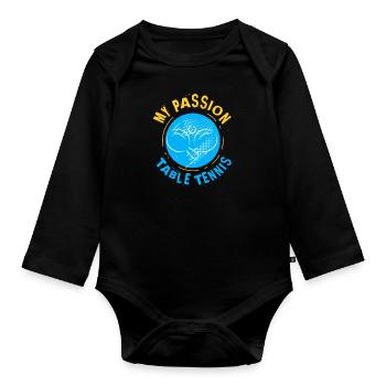 Table tennis - Organic Longsleeve Baby Bodysuit - black - Front
