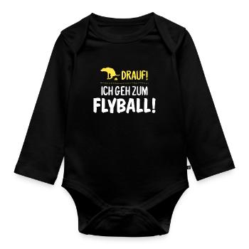 Lustiger Spruch Hunde Flyball Geschenk - Baby Bio-Langarm-Body - Schwarz - Vorne