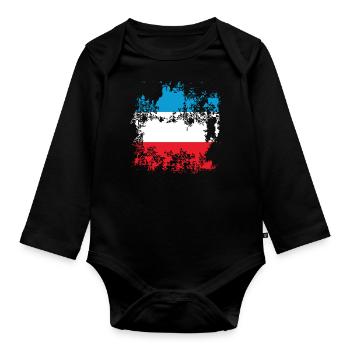 Drapeau Luxembourg Luxembourg - Body Bébé bio manches longues - noir - Devant