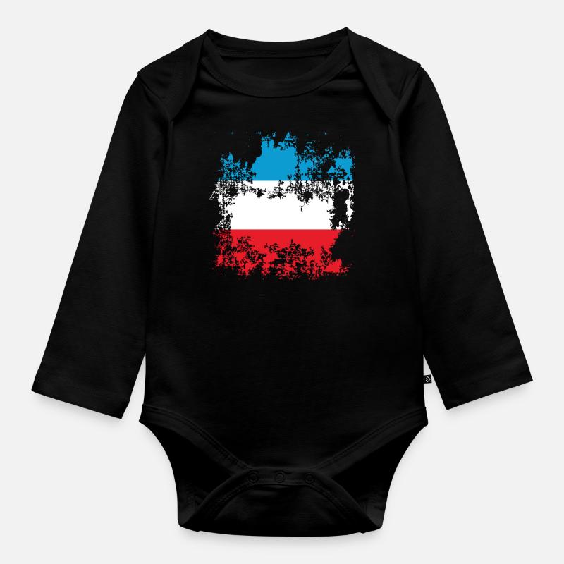 Drapeau Luxembourg Luxembourg - Body Bébé bio manches longues - noir