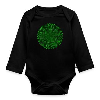Points Spiral - Organic Longsleeve Baby Bodysuit - black - Front