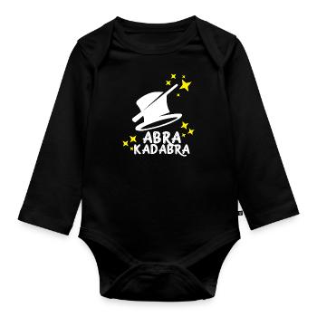 Magic conjure magician wizard witch gift idea - Organic Longsleeve Baby Bodysuit - black - Front