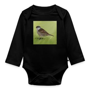 Spatz - Baby Bio-Langarm-Body - Schwarz - Vorne