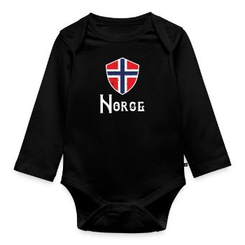 Le cadeau de Norge Norwergen. - Body Bébé bio manches longues - noir - Devant