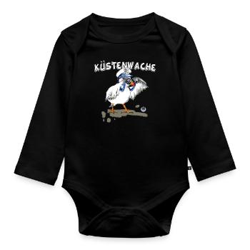 moewe kuestenwache1 - Baby Bio-Langarm-Body - Schwarz - Vorne