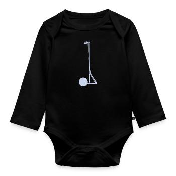 Figure de bâton de yoga cadeau sālamba sarvāṅgāsana - Body Bébé bio manches longues - noir - Devant