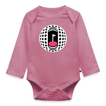 Golf ball addict - Organic Longsleeve Baby Bodysuit - mauve - Front