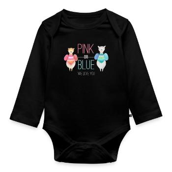 Sexe révèle bébé grossesse de famille - Body Bébé bio manches longues - noir - Devant