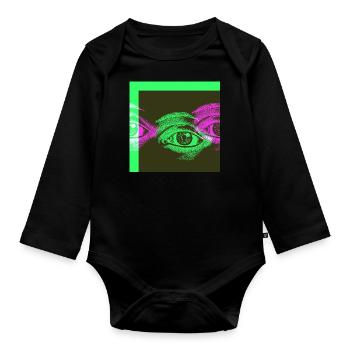 Pop Art - Baby Bio-Langarm-Body - Schwarz - Vorne
