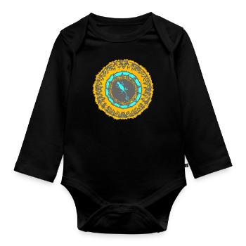 Balearen Echse - Baby Bio-Langarm-Body - Schwarz - Vorne