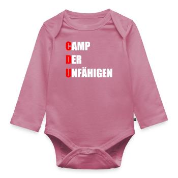 CDU Camp de l’incompétent Drôle - Body Bébé bio manches longues - mauve - Devant