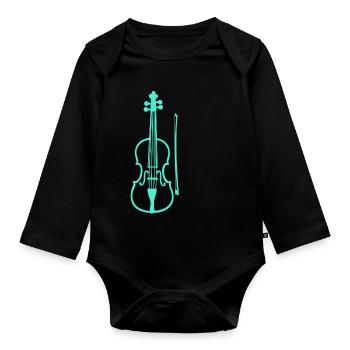 violon - Body Bébé bio manches longues - noir - Devant