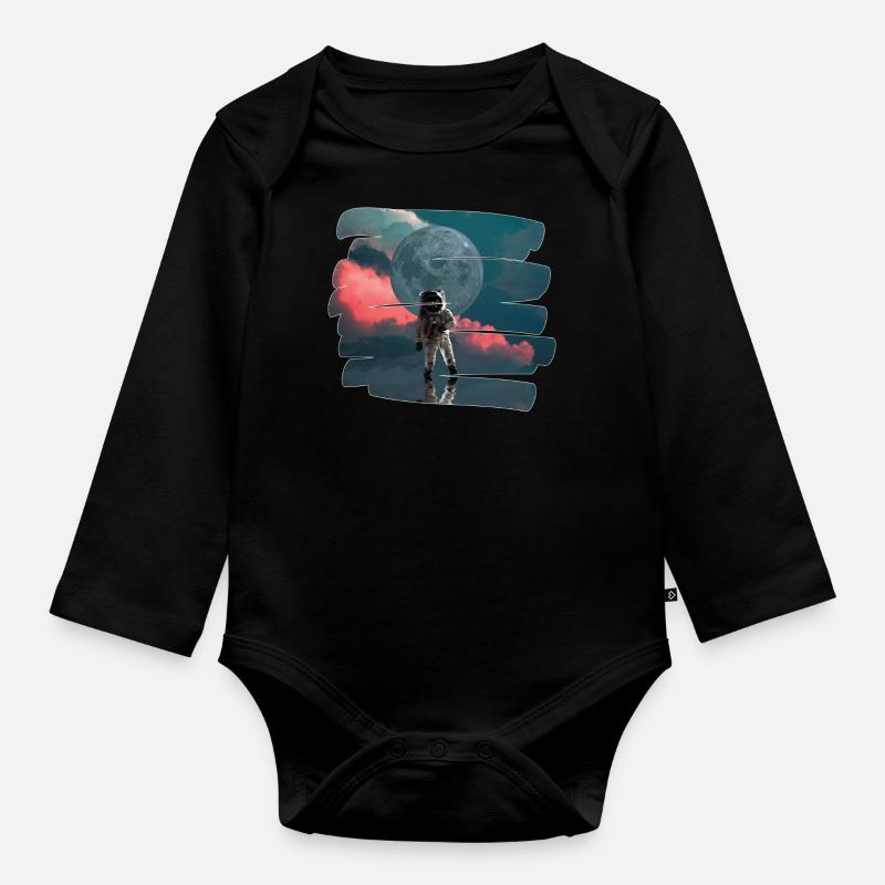 astronaute - Body Bébé bio manches longues - noir