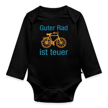Bike - Organic Longsleeve Baby Bodysuit - black - Front