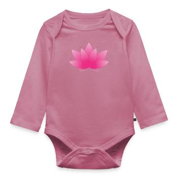 fleur de lotus - Body Bébé bio manches longues - mauve - Devant