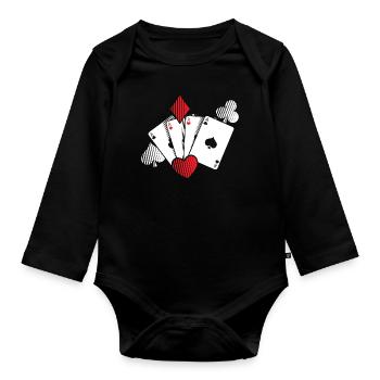 Cartes poker Poker Mallette Apprendre le cadeau - Body Bébé bio manches longues - noir - Devant