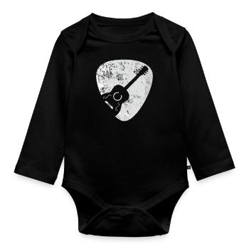 Akustische Gitarre Plektrum Geschenk - Baby Bio-Langarm-Body - Schwarz - Vorne