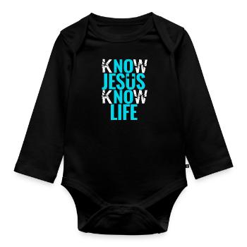 Jesus Christus - Baby Bio-Langarm-Body - Schwarz - Vorne