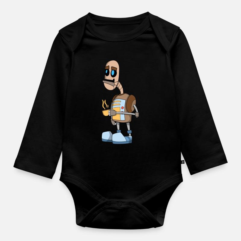 Robot - Body Bébé bio manches longues - noir