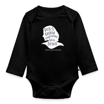 Mental Health - Organic Longsleeve Baby Bodysuit - black - Front