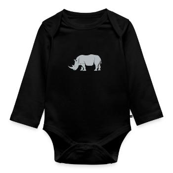 Nashorn - Baby Bio-Langarm-Body - Schwarz - Vorne