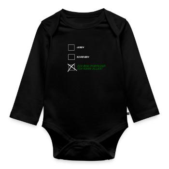 Ich bin Dorfkind ich kann alles ! - Baby Bio-Langarm-Body - Schwarz - Vorne