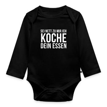 Chef | Cuisine cuisine formation idées cadeaux - Body Bébé bio manches longues - noir - Devant