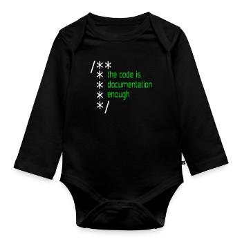 Programmierung - Baby Bio-Langarm-Body - Schwarz - Vorne