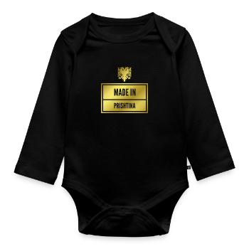 Albaner Prishtina Kosovo Albaner Albanien Geschenk - Baby Bio-Langarm-Body - Schwarz - Vorne