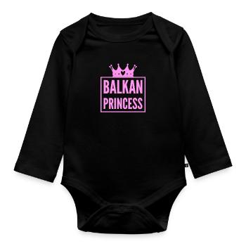 Balkan Princess | Albania Slovenia Gifts - Organic Longsleeve Baby Bodysuit - black - Front
