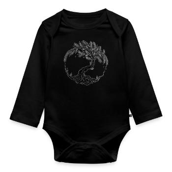 Baum des Lebens. - Baby Bio-Langarm-Body - Schwarz - Vorne